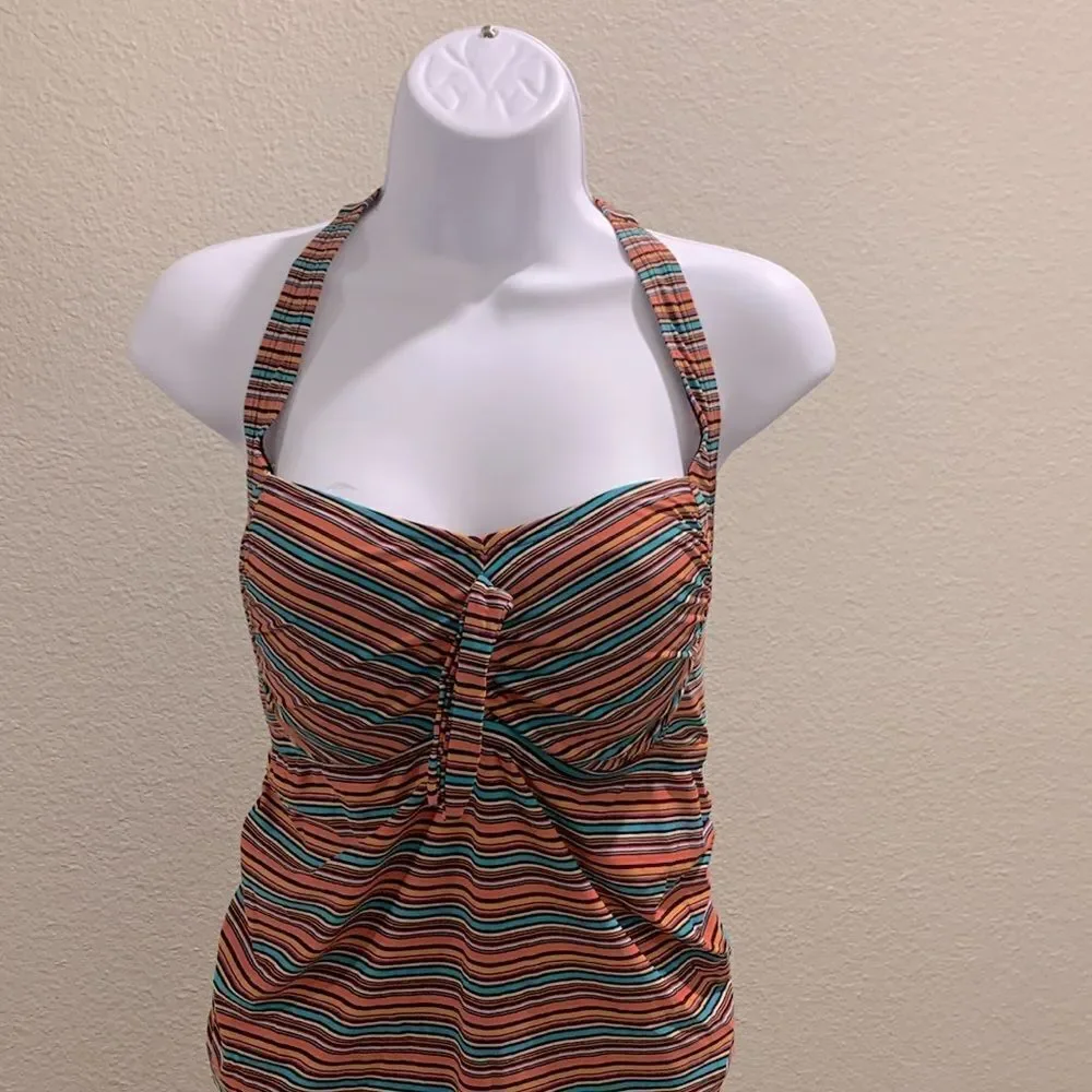 Take 50% OFF- Beach Bump Motherhood Multicolor Halter Top Swimwear, Size-L